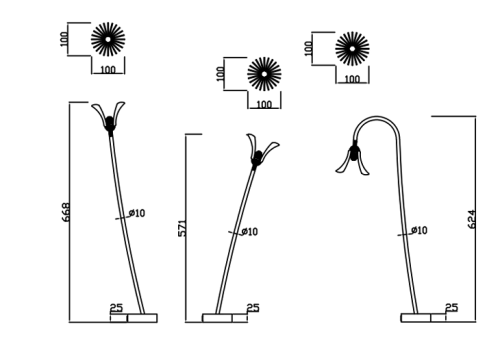 Stainless Steel Garden Lamp | Landscape Lamp WD-C253 | Tempered Glass | Flower Shape Lights | IP55