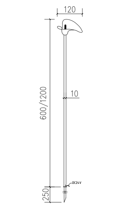 Garden Lamp WD-C068 | stainless steel | IP65 | Frosted acrylic diffuser | brass Lamp head