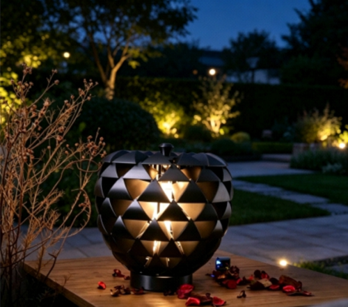 Apple Shape | stainless steel Garden Lamp | Landscape Light WD-C919 | IP55 | striped acrylic tube