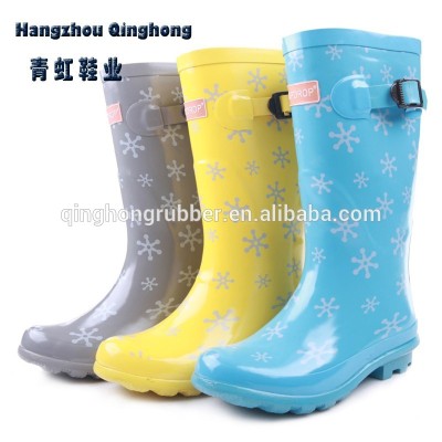 latest fashion women western rubber rain boots