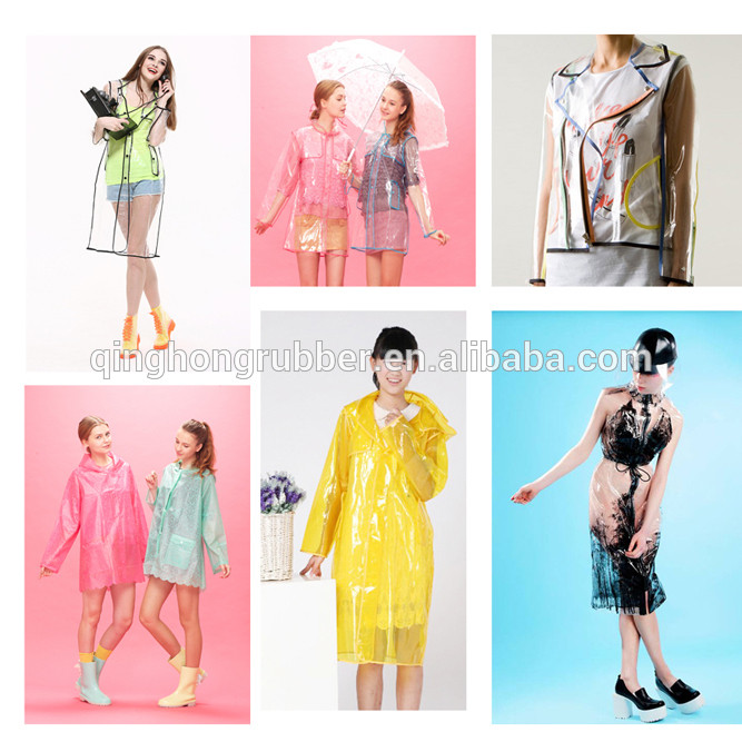 china factory ladies spring transparent EVA 2015 clear raincoat