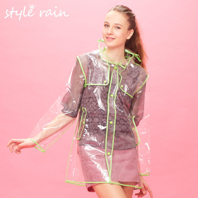 Spring latest design EVA clear rain coat