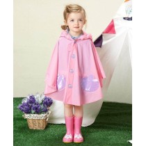 2015 latest new design fashion kid PVC rain coat