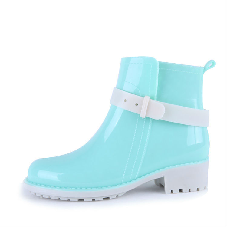 non-slip women ankle rain boot with adjustable belt