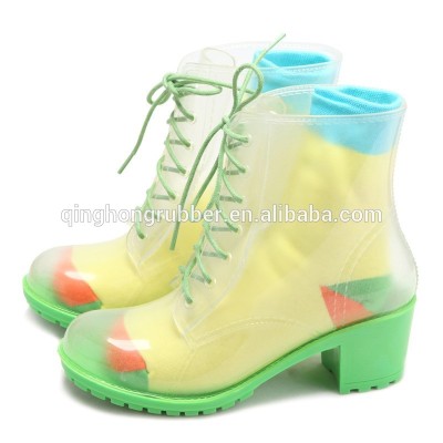 wholesale transparent woman pvc rain boots