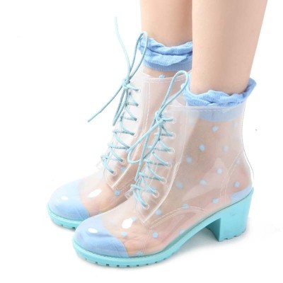wholesale cheap and fashion high heel pvc rain boots