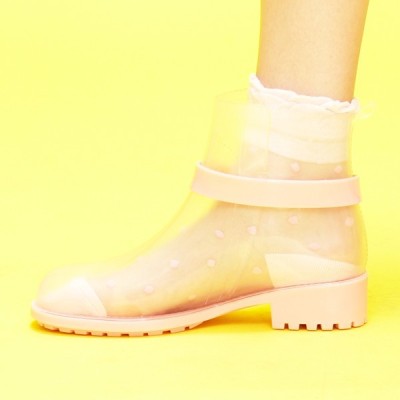 fashion transparent ankle woman rainboots
