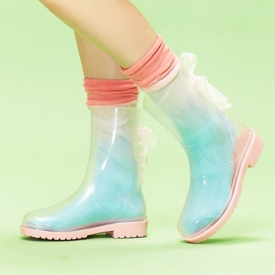 hotsale transparent ankle woman rainboots