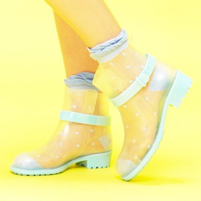 transparent ankle woman rainboots fashion shoes