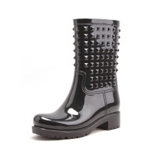 hot sale rock style woman pvc rain boots