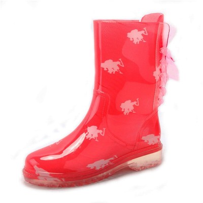 low price pvc woman middle tube rain boots