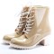 2015 new design jelly color high heel martin pvc rain boots for woman