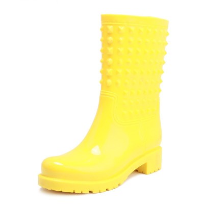 2015 new style beautiful color woman rain boots pvc boots
