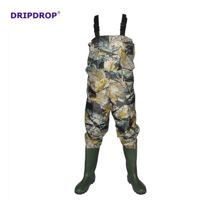 High Quality Men's Fishing Wader Nylon camo Breathable waders with boots in fishing