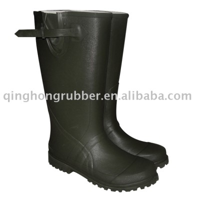 Black Rubber Knee Boot