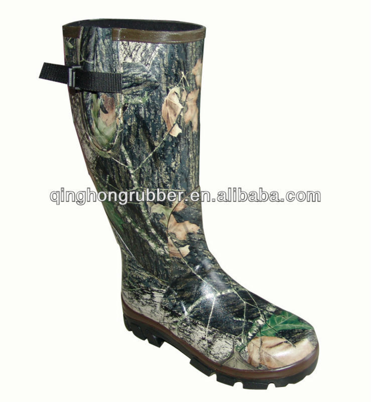 Water proof whole sale Camo hunting rubber boot