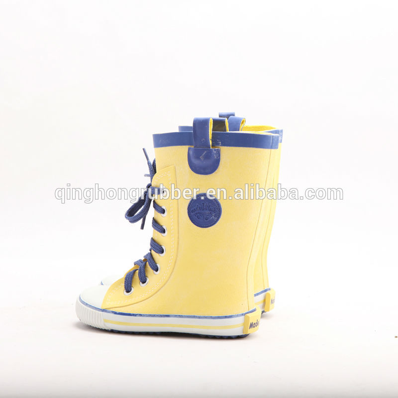 china products kids fashion printed rubber boots