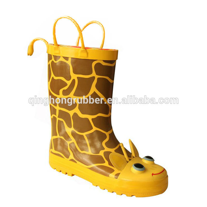 china products kids fashion printed rubber boots