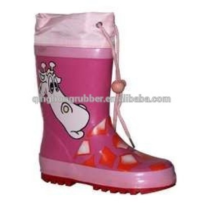 2014 Fashion ladies colorful cheap kids cartoon giraffe rain boots