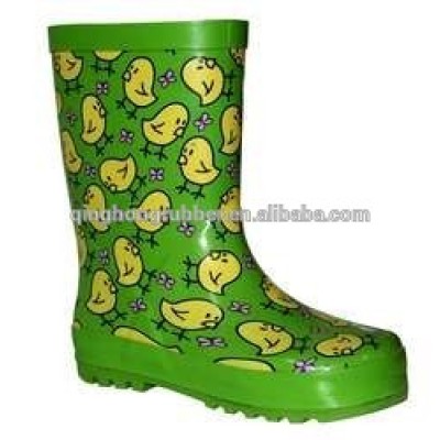 child rainboots chicken printed rubber rain boots