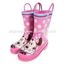 kids colorful rubber rain boots with handles