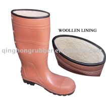 warm lining PVC/Nitril Rubber rain Boot