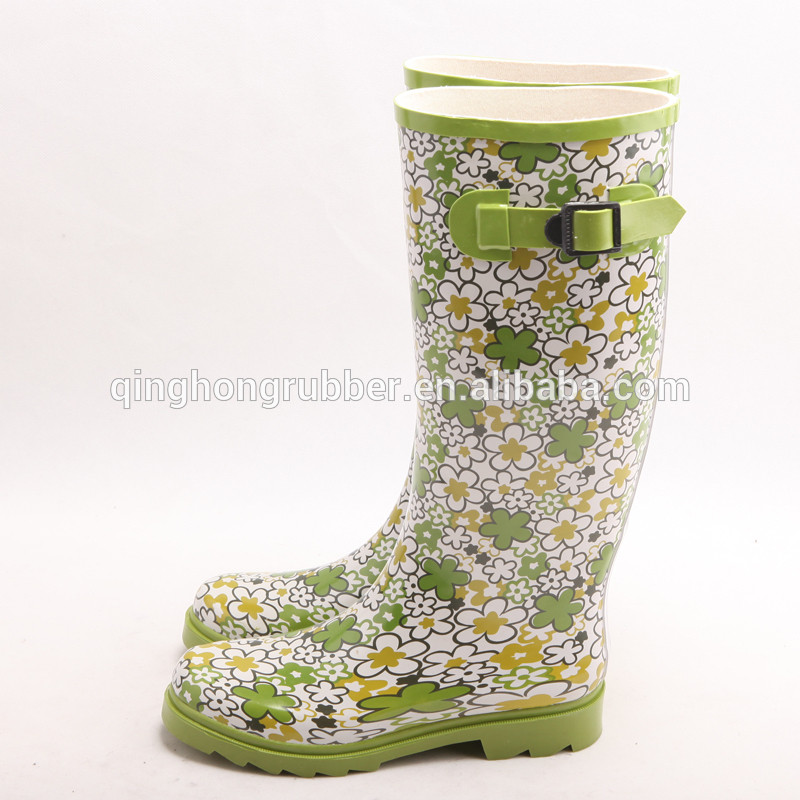 2015 latest design ladies fashion rubber boots