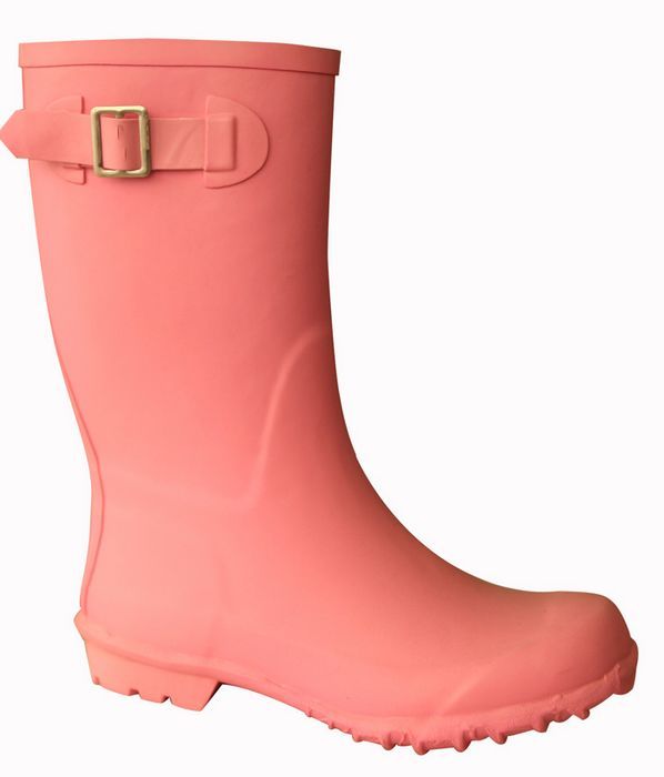 women fashion rubber rain boots with buckle