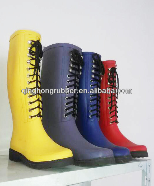 2014 trendy boots gum elastic gumboot,half rubber boots