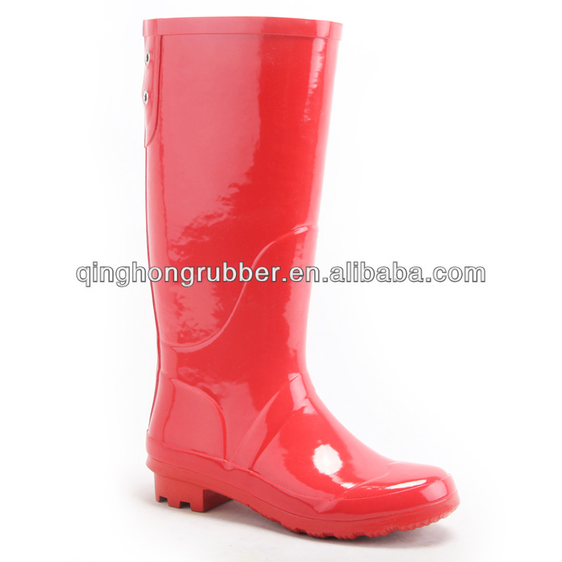 China Supplier Cheap High Heel Red Gumboots Sexy Rubber Boots
