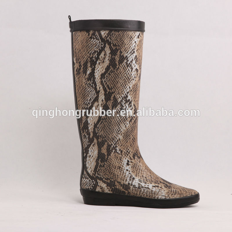 fashion design suede coated rubber boots