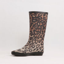 fashion design sex leopard print rubber boots