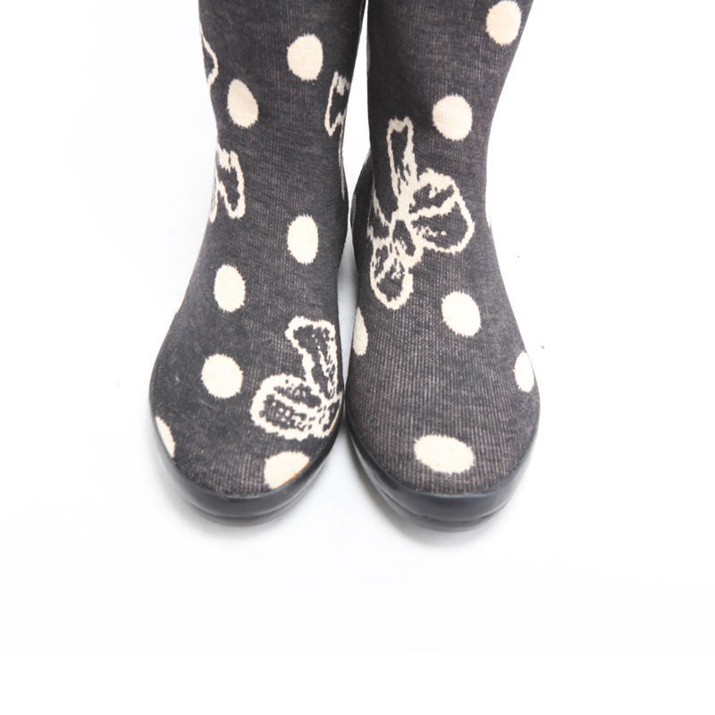 China Factory Women Fabric Rubber Boots