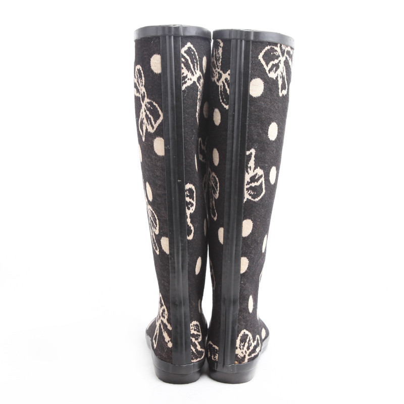 Rubber Rain Boots, Fabric Rubber Boots, Women Fabric Boots