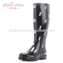 fashionable ladies rain boots with skulls