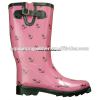 china manufacture latest fashionable cheap purple rubber rain boots