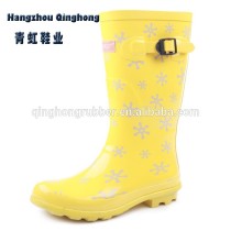 2015 latest snow printed women fashion rubber boots
