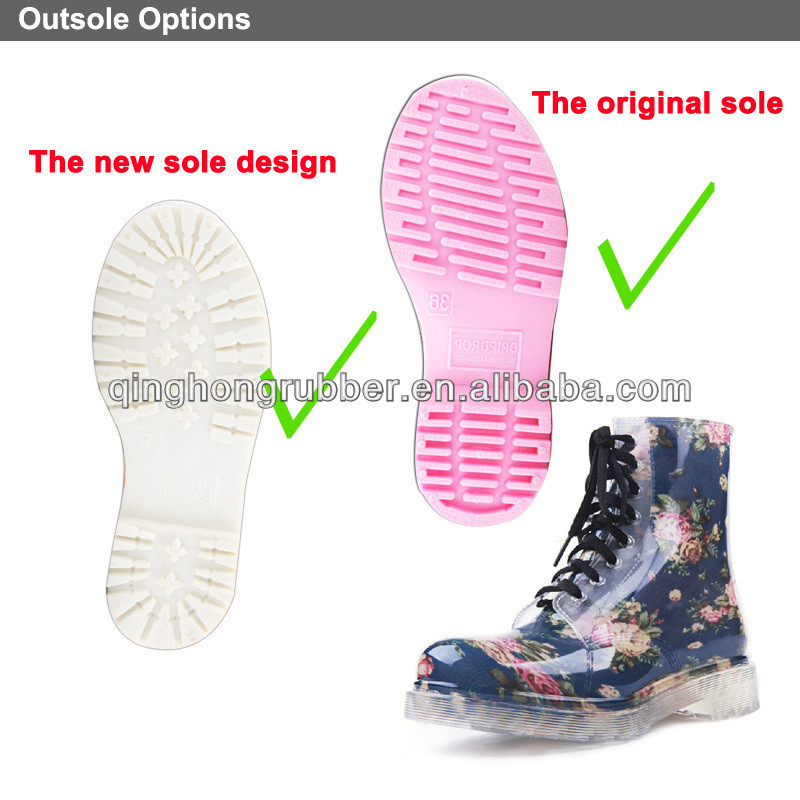 2014 New Products China Factory European Style Clear Rain Boots