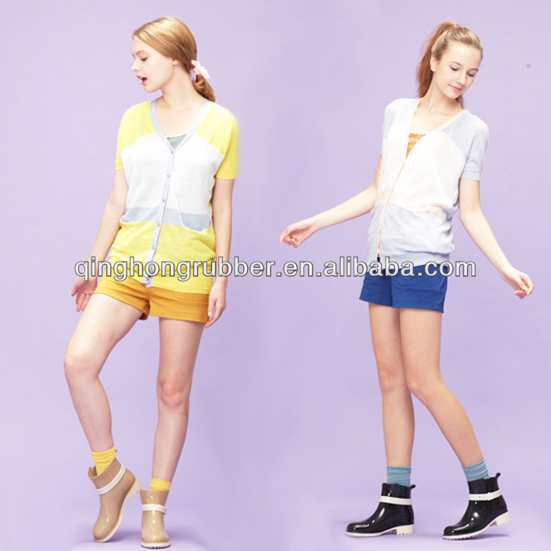 2015 New Style China Fashion Ankle Rain Boots Women PVC Rain Boots