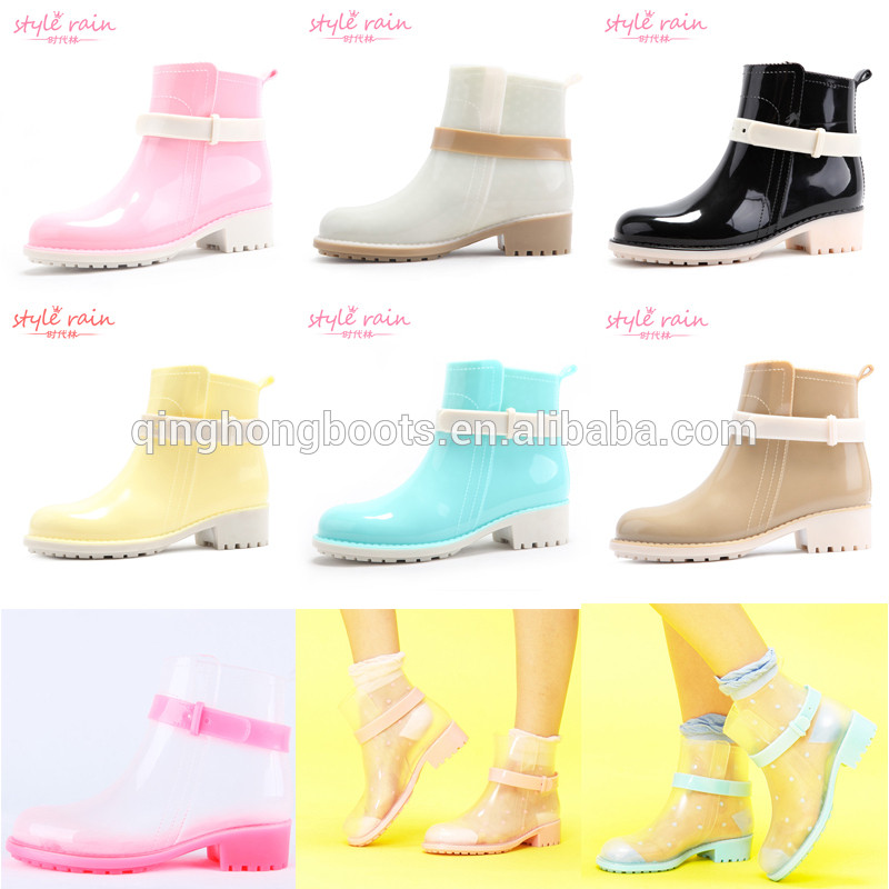 2015 New Style Rain Boots Factory, Wholesale Boots Rain Boots, Women Black Lace Rain Boots