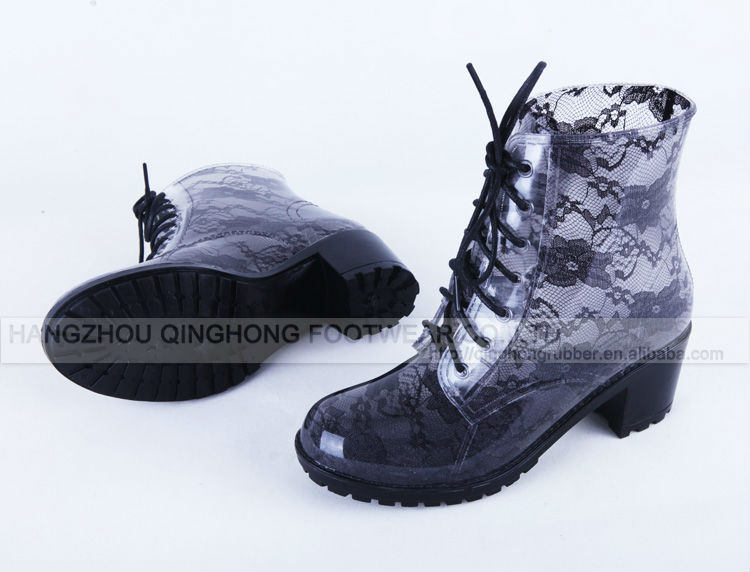 China Manufacturer New Design PVC Rain Boots, White Lace Rain Boots, Rain Boots Wholesale