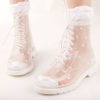 Ladies Rain Boots, Transparent Women's Colorful Rain Boots, White Sole Rain Boots Factory