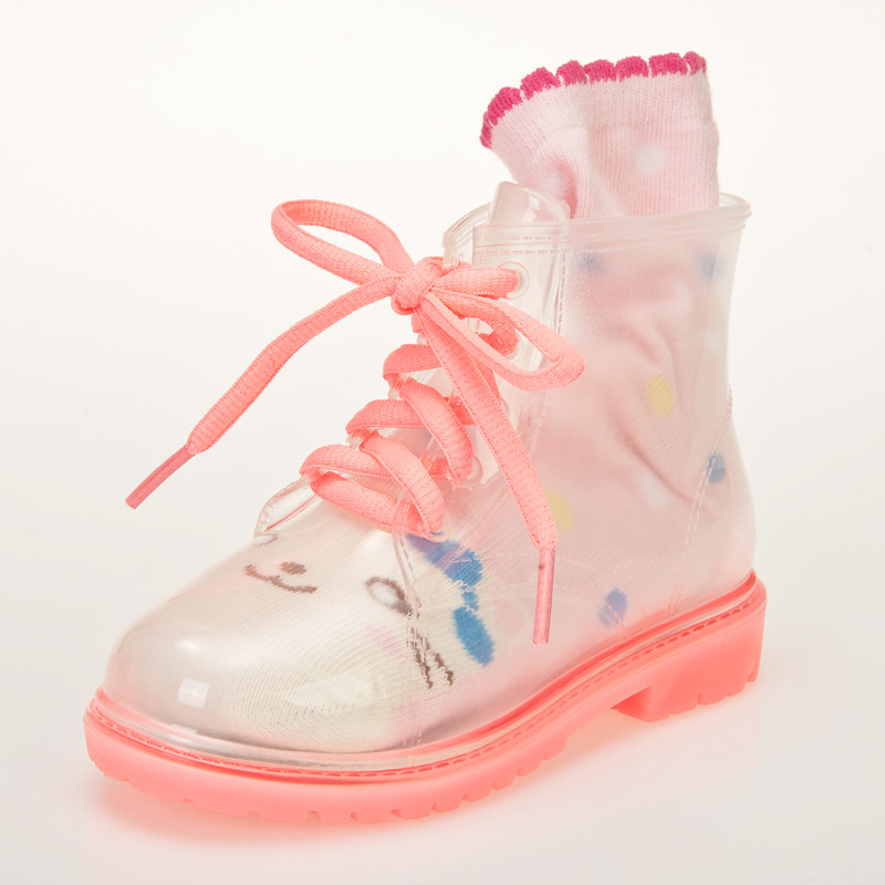 Factory Jelly Boots, Wholesale Transparent Kids Rain Boots, PVC Rain Boots Stock