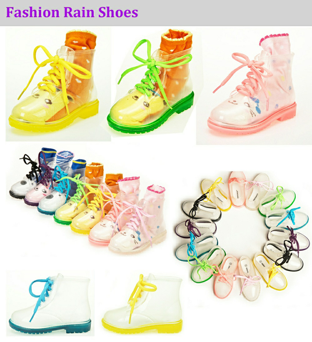 Factory Jelly Boots, Wholesale Transparent Kids Rain Boots, PVC Rain Boots Stock
