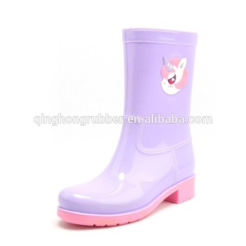 latest fashion animal printed cartoon lovely pvc kids rain boots