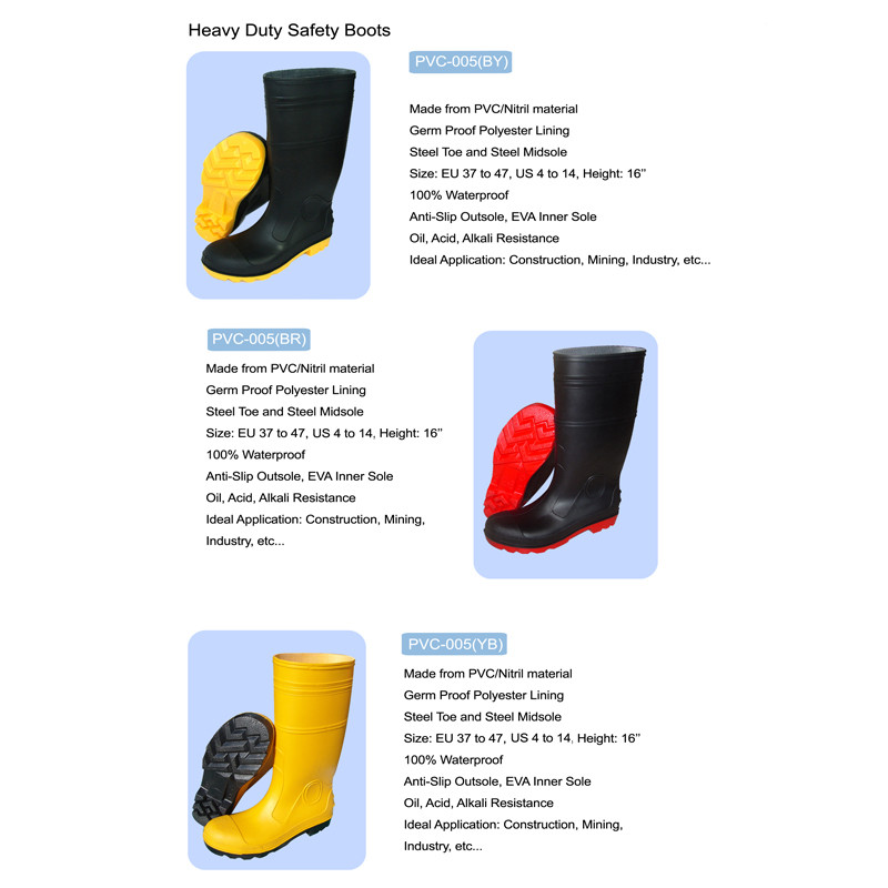 China Factory Yellow PVC Industry Safety Boots