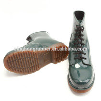 Fashion shiny solid colour PVC mens rain shoes