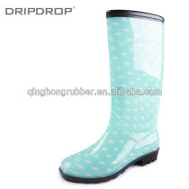 Cute polka dots pvc transparent rain boot/platform women boots shoes