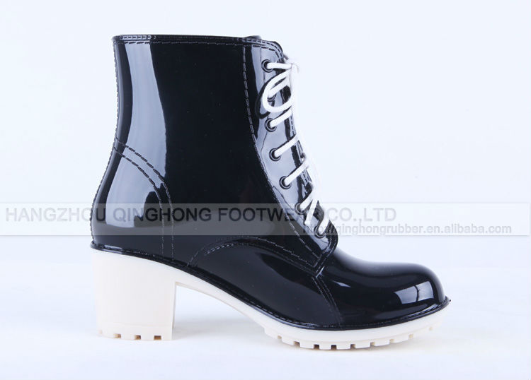 Fashionable PVC Lady High Heel Transparent Clear Free Rain Boots Manufacturer
