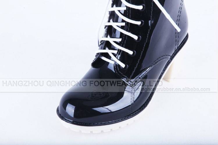 rain shoe/boot with black or white lace, latest fashion shoe